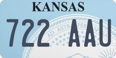 KS license plate 722AAU