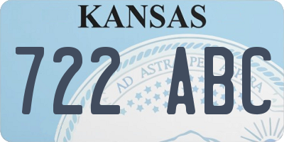 KS license plate 722ABC