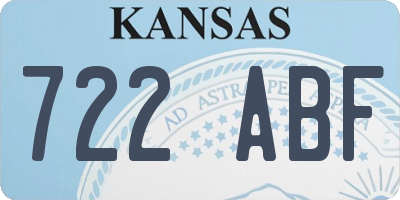 KS license plate 722ABF
