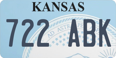 KS license plate 722ABK