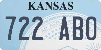 KS license plate 722ABO