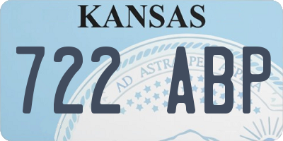 KS license plate 722ABP