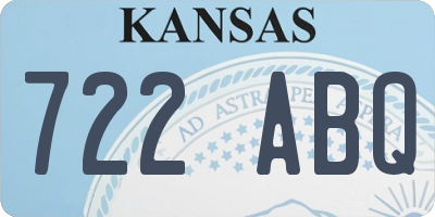 KS license plate 722ABQ