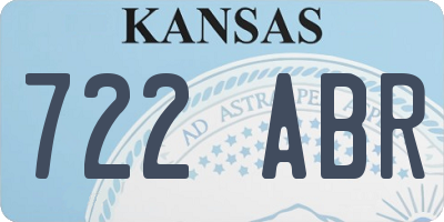 KS license plate 722ABR