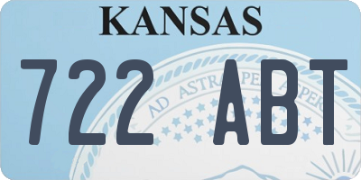 KS license plate 722ABT