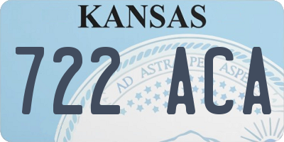 KS license plate 722ACA