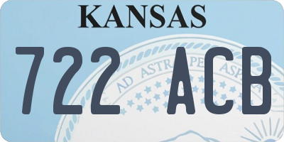 KS license plate 722ACB