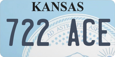 KS license plate 722ACE