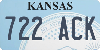 KS license plate 722ACK