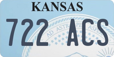 KS license plate 722ACS
