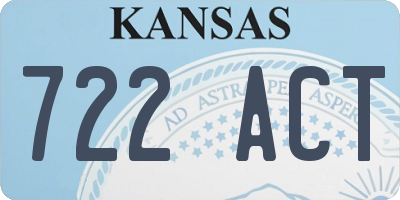 KS license plate 722ACT