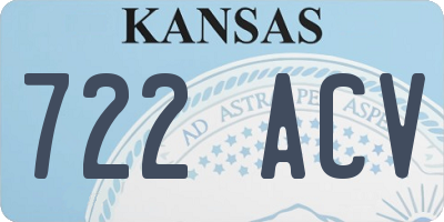 KS license plate 722ACV