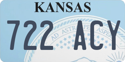 KS license plate 722ACY
