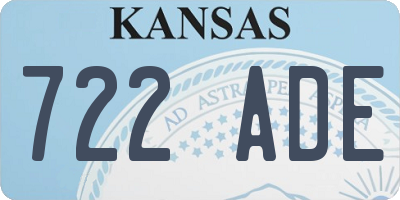 KS license plate 722ADE