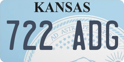 KS license plate 722ADG