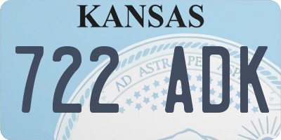 KS license plate 722ADK