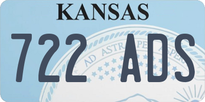 KS license plate 722ADS