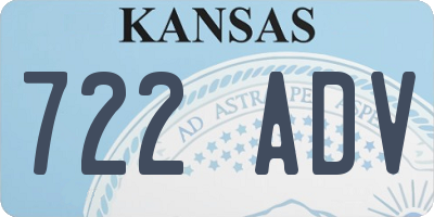 KS license plate 722ADV