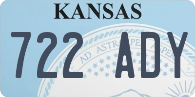 KS license plate 722ADY