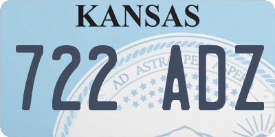 KS license plate 722ADZ