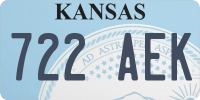 KS license plate 722AEK