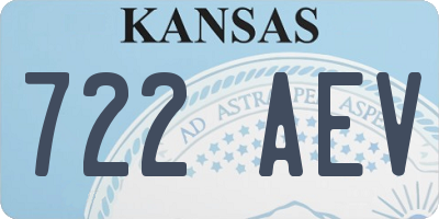 KS license plate 722AEV
