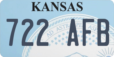 KS license plate 722AFB