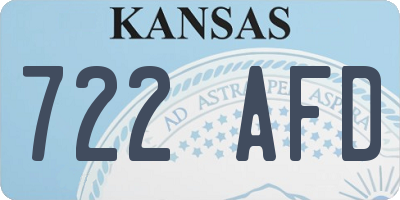 KS license plate 722AFD