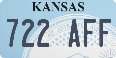 KS license plate 722AFF