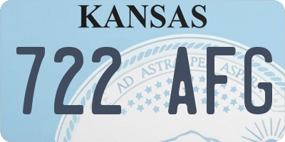 KS license plate 722AFG