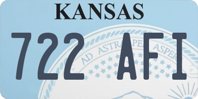 KS license plate 722AFI