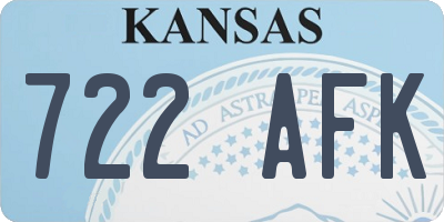 KS license plate 722AFK
