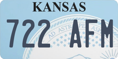 KS license plate 722AFM