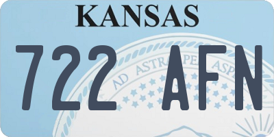 KS license plate 722AFN