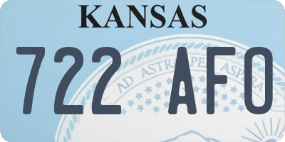 KS license plate 722AFO