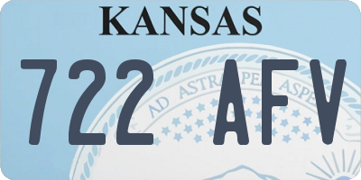 KS license plate 722AFV