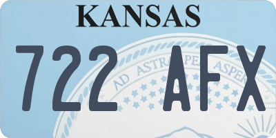 KS license plate 722AFX
