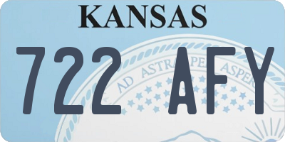 KS license plate 722AFY