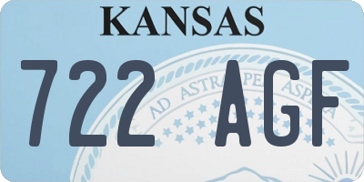 KS license plate 722AGF