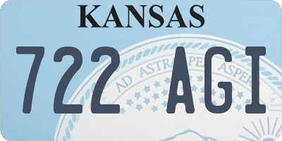 KS license plate 722AGI