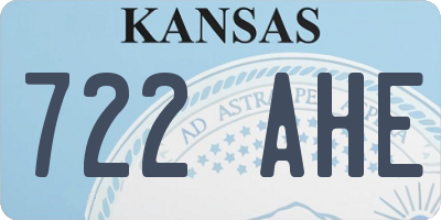 KS license plate 722AHE