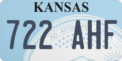 KS license plate 722AHF