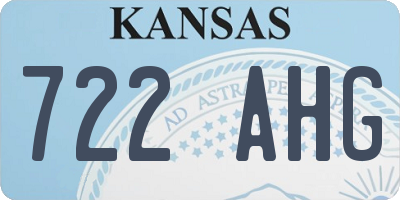 KS license plate 722AHG