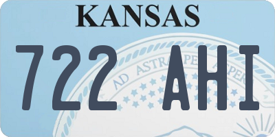 KS license plate 722AHI