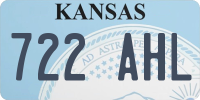 KS license plate 722AHL