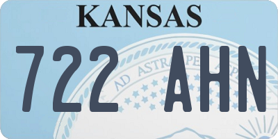 KS license plate 722AHN