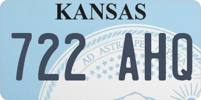 KS license plate 722AHQ