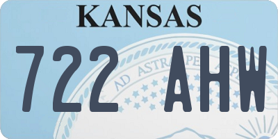 KS license plate 722AHW