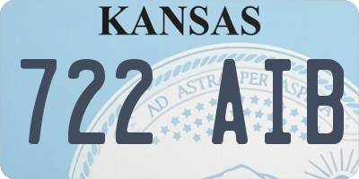 KS license plate 722AIB