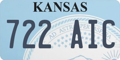 KS license plate 722AIC